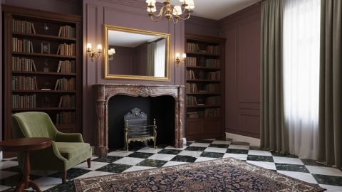 Мраморный портал красного цвета для отделки камина Marissa M2 из натурального камня Rouge Belge 131134402_5