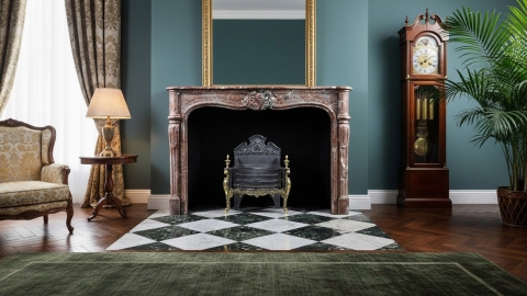 Мраморный портал красного цвета для отделки камина Marissa M4 из натурального камня Rouge Belge 131134404_3