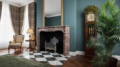 Мраморный портал красного цвета для отделки камина Marissa M4 из натурального камня Rouge Belge 131134404_5