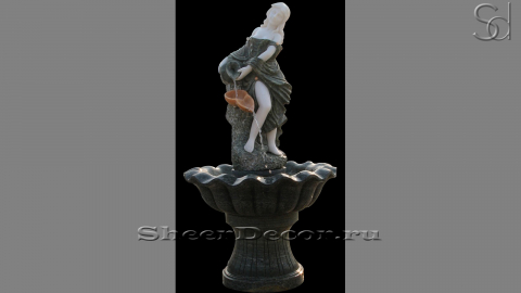 Гранитный фонтан черного цвета Meka Virgo из камня сорта Grey Pearl 5031691413_1
