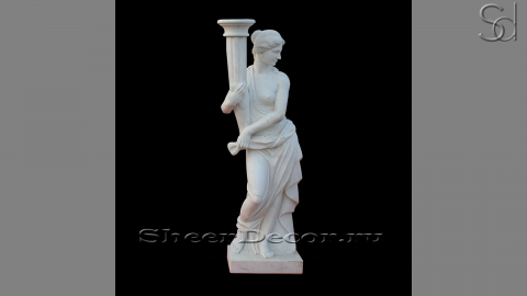 Мраморная скульптура Musa Colonna из камня Bianco Extra_1