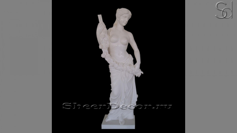 Мраморная скульптура Musa Ricciolo из камня Bianco Extra_1