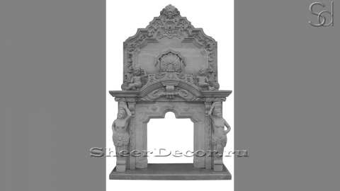 Каменный портал белого цвета для облицовки камина Neris из мрамора Bianco Extra 567111901_1