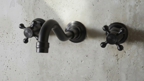 Врезной смеситель для раковины Nest Hook с матовой фактурой из латуни сорта Black Brass ИНДИЯ 569401003_1