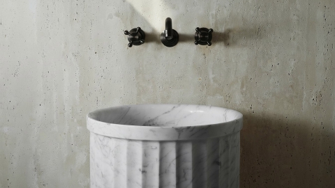 Врезной смеситель для раковины Nest Hook с матовой фактурой из латуни сорта Black Brass ИНДИЯ 569401003_7