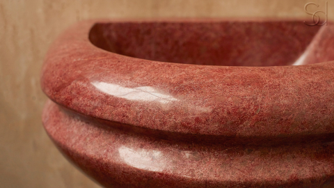 Каменная курна круглой формы Nica Pedestal из красного мрамора Rosso Imperiale ИТАЛИЯ 1019731214_5