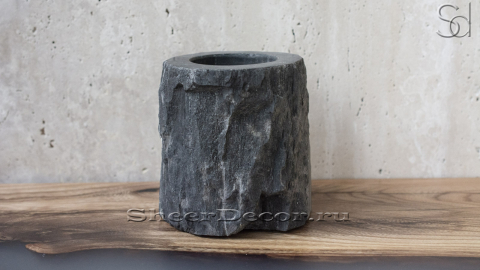 Каменная дозатор нестандартной формы Obsesse из черного дерева Petrified Blackwood_1