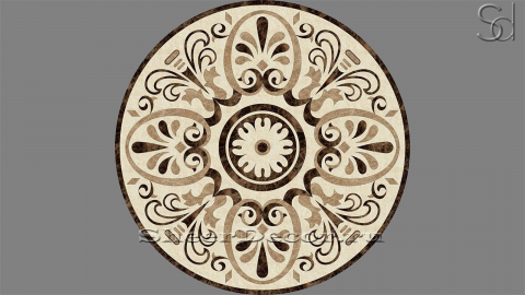 Мраморное панно круглой формы Octavia Standard из коричневого натурального камня мрамора Emperador Dark в сборе 033042181_1