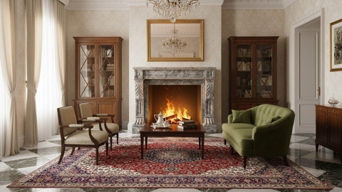 Каменный портал белого цвета для облицовки камина Octavius из мрамора Paradiso White 168129401_5