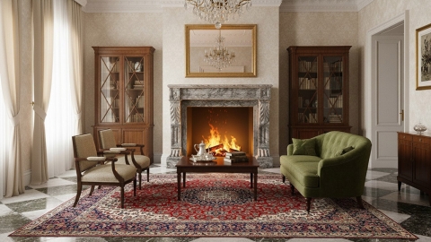 Каменный портал белого цвета для облицовки камина Octavius из мрамора Paradiso White 168129401_7