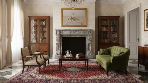 Каменный портал белого цвета для облицовки камина Octavius из мрамора Paradiso White 168129401_9