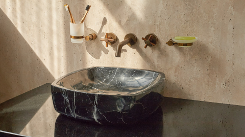 Мраморная раковина Olivia из черного камня Nero Marquina ИСПАНИЯ 117018111 для ванной комнаты_8