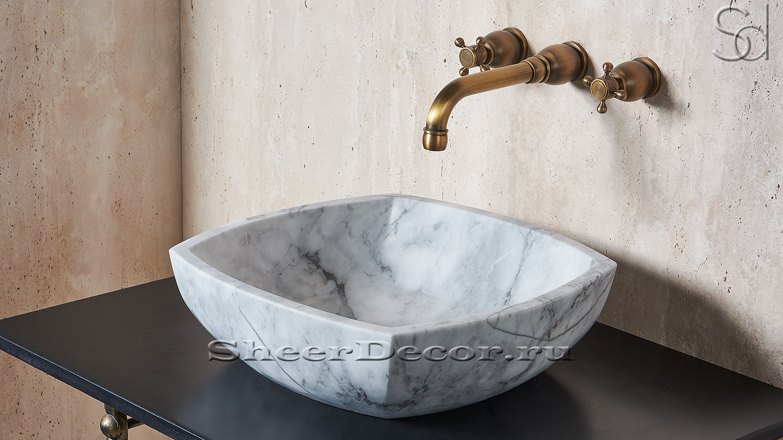 Мраморная раковина Olivia из серого камня Statuarietto ИТАЛИЯ 117161111 для ванной комнаты_3