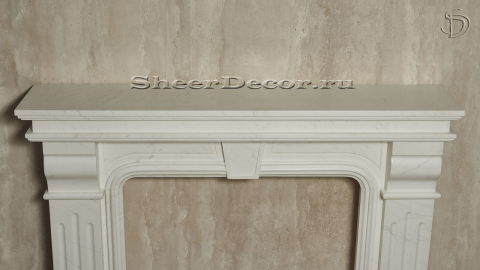 Каменный портал белого цвета для облицовки камина Olven из мрамора Bianco Extra 828111901_5