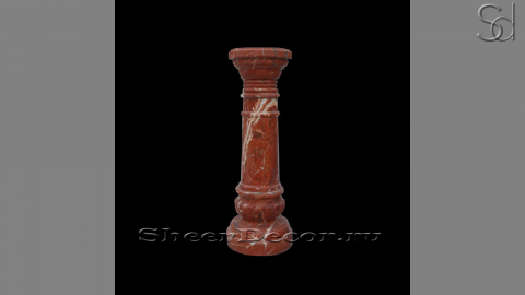 Каменная колонна Olven Rotondo из красного мрамора Rosso Alicante в сборе _1