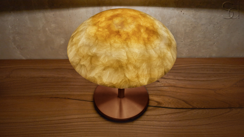 Каменный настольный светильник Orbit 3911 из оникса желтый Honey Onyx_5