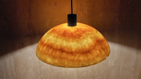 Каменный подвесной светильник Orbit 4015 Pendant из оникса желтый Honey Onyx_3