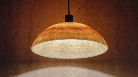 Каменный подвесной светильник Orbit 4015 Pendant BL из желтого оникса Honey Onyx_5