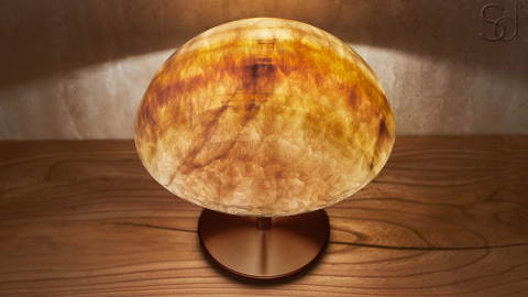 Настольный светильник Orbit 4015 из камня оникса Honey Onyx_5