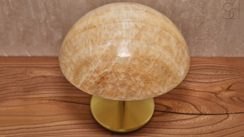Каменный настольный светильник Orbit 4015 из оникса желтый Honey Onyx_6