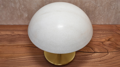 Каменный настольный светильник Orbit 4015 из белого мрамора Snow Crystal в сборе _6