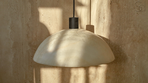 Каменный подвесной светильник Orbit 4015 Pendant из оникса белый White Honey_4