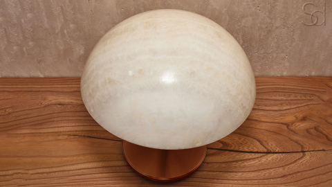Каменный настольный светильник Orbit 4015 из оникса белый White Honey_6