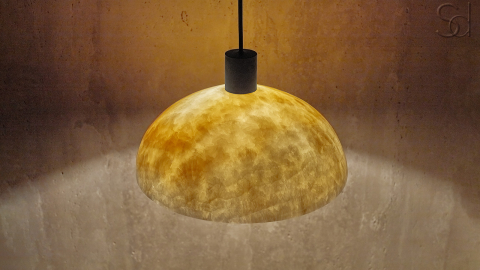 Подвесной светильник Orbit Pendant из камня оникса Honey Onyx_3