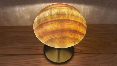 Каменный настольный светильник Orbit из оникса желтый Honey Onyx_5