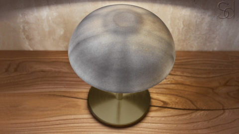 Мраморный настольный светильник Orbit из камня Snow Crystal в сборе _5
