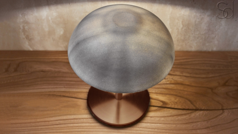 Каменный настольный светильник Orbit из белого мрамора Snow Crystal в сборе _5