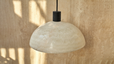 Подвесной светильник Orbit Pendant из камня оникса White Honey_4