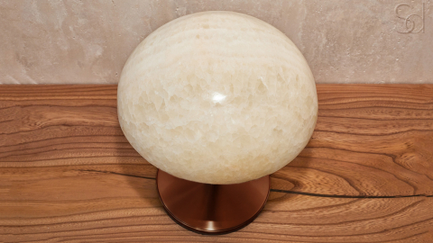 Настольный светильник Orbit из камня оникса White Honey_6