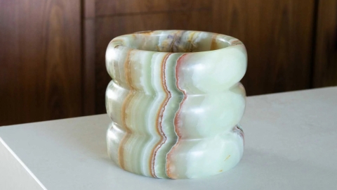 Накладная стакан чаша для в ванную Oruga из оникса Green Onyx_3