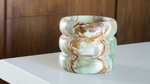 Накладная стакан чаша для в ванную Oruga из оникса Green Onyx_4