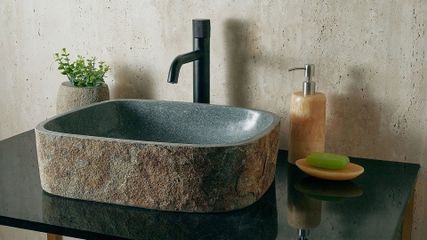 Накладной смеситель для раковины Palanca Hook с матовой фактурой из латуни сорта Black Brass ИНДИЯ 646401004_1