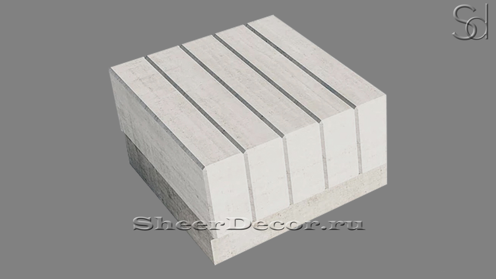 Скамейка Palme Classic из декоративного бетона White C1 белый 145761932_1