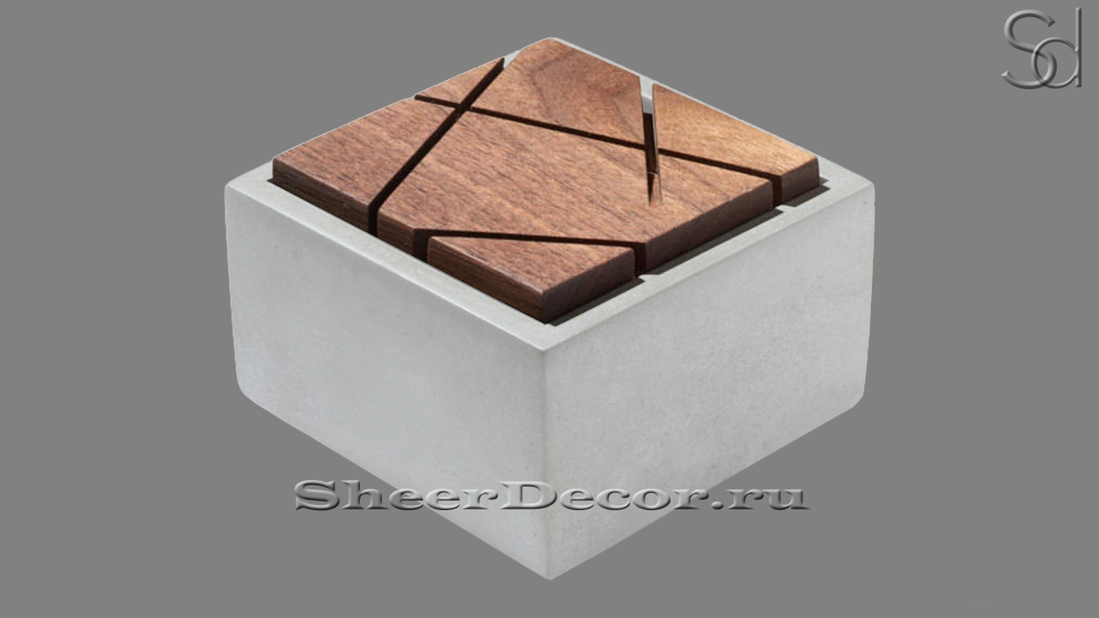 Скамейка Palme Standard из архитектурного бетона Grey C6 серый 145344931_1