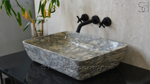 Мраморная раковина Palum M4 из серого камня Orobico ИНДОНЕЗИЯ 028380114 для ванной комнаты_2