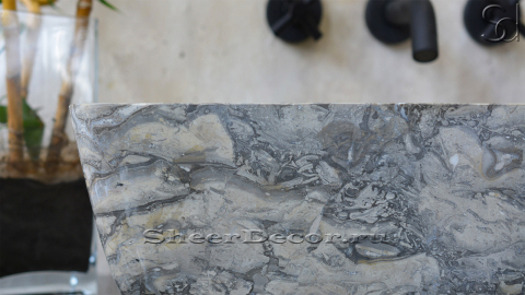 Мраморная раковина Palum M4 из серого камня Orobico ИНДОНЕЗИЯ 028380114 для ванной комнаты_3