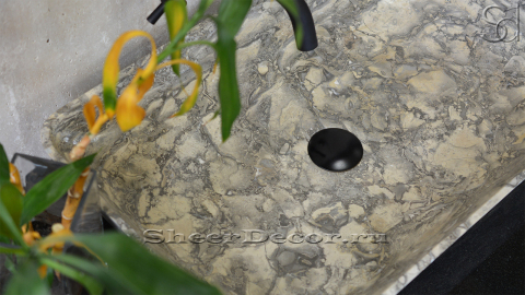 Мраморная раковина Palum M4 из серого камня Orobico ИНДОНЕЗИЯ 028380114 для ванной комнаты_4