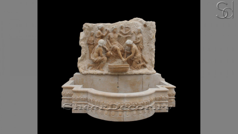 Каменный фонтан Palume Viandante из бежевого травертина Classico Romano 508004044_1
