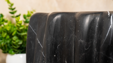 Черная раковина Panneggio из натурального мрамора Nero Marquina ИСПАНИЯ 000018011 для ванной комнаты_2