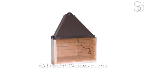 Каминная топка на дровах кирпичный Parete Chamotte Red из камня_1