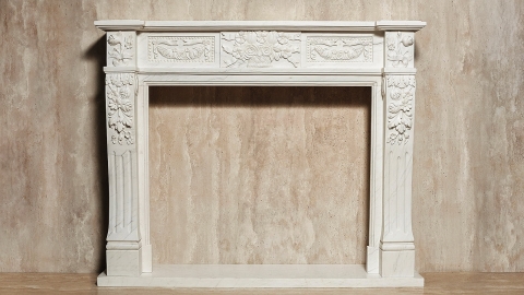 Мраморный портал белого цвета для отделки камина Paula M3 из натурального камня Bianco Extra 598111903_12