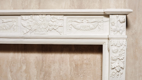 Мраморный портал белого цвета для отделки камина Paula M3 из натурального камня Bianco Extra 598111903_13