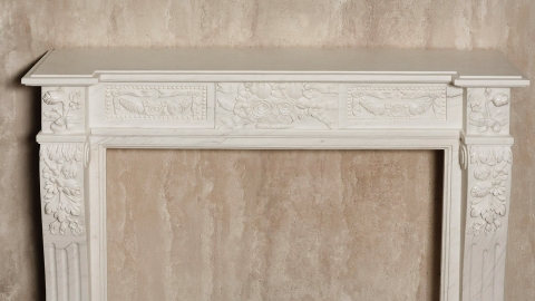 Мраморный портал белого цвета для отделки камина Paula M3 из натурального камня Bianco Extra 598111903_14