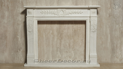 Каменный портал белого цвета для облицовки камина Paula из мрамора Bianco Extra 598111901_4