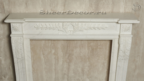 Каменный портал белого цвета для облицовки камина Paula из мрамора Bianco Extra 598111901_5