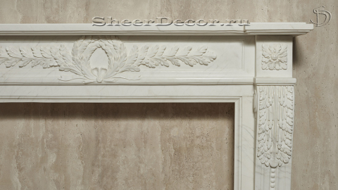 Каменный портал белого цвета для облицовки камина Paula из мрамора Bianco Extra 598111901_6